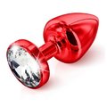 Анальная пробка со стразом Diogol ANNI round red 30мм
