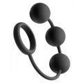 Анальные шарики Tom of Finland Silicone Cock Ring with 3 Weighted Balls