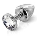 Анальная пробка со стразом Diogol ANNI round stainless steel 35мм
