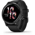 Смарт-часы Garmin Venu 2 Slate Stainless Steel Bezel with Black Case and Silicone Band (010-02430-01)