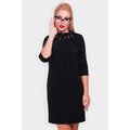 Платье FashionUp PL-1357B 48 черное повседневное до середины бедра