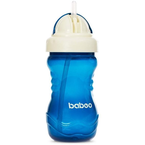 Чашка непроливайка Baboo с силиконовой соломинкой 360 мл синяя (8-129)