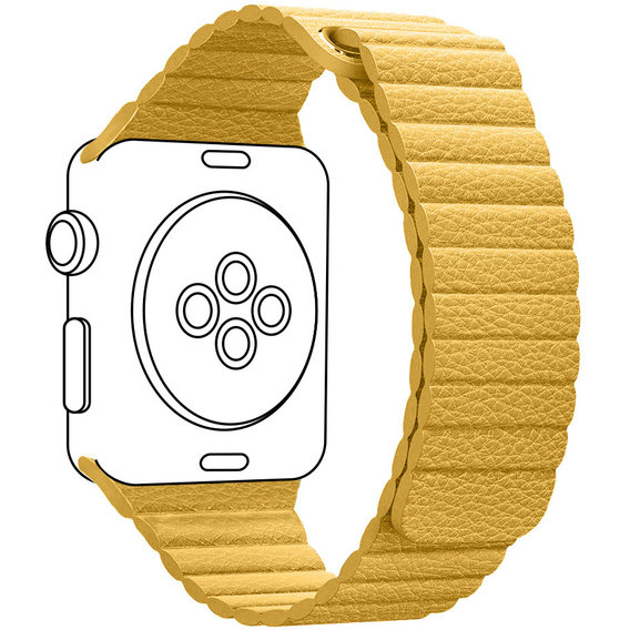 Аксессуар для Watch Armorstandart Leather Loop Yellow (ARM57841) for Apple Watch 38/40/41mm