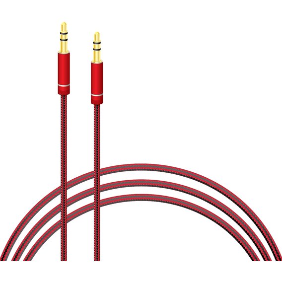 Кабель Intaleo Audio Cable AUX 3.5mm Jack 1m Red (CBGNYA1)