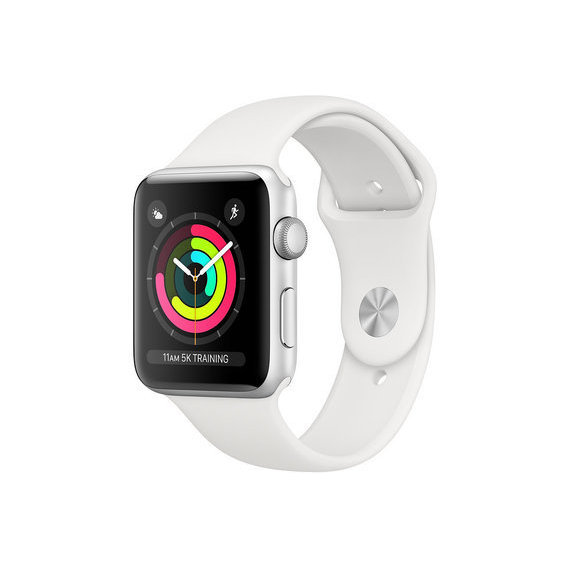 Apple Watch Series 3 42mm GPS Silver Aluminum Case with White Sport Band (MTF22) (MTF22FS/A) UA
