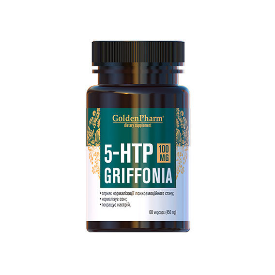 

Голден-Фарм Griffonia Грифония 5-HTP 5-гидрокситриптофан 100 мг 60 капсул
