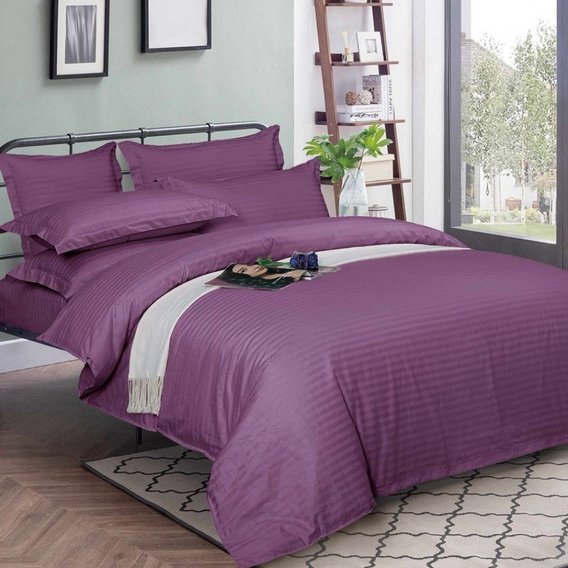Комплект постельного белья Emily Fiber Lilac Stripe микрофибра лиловый евро (94031133)