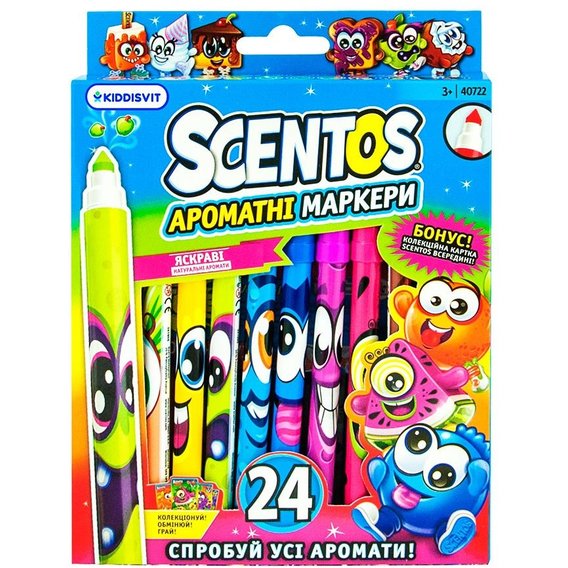 Набор ароматных маркеров для рисования Scentos - Тонкая Линия (24 цвета)