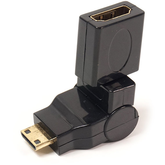 Кабель и переходник PowerPlant HDMI AF - mini HDMI AM, 360 градусов (KD00AS1300)