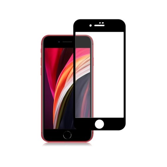Аксессуар для iPhone FJ Gears Tempered Glass 2.5D FulI Cover HD Black for iPhone SE 2020/iPhone SE 3 2022/iPhone 8/iPhone 7