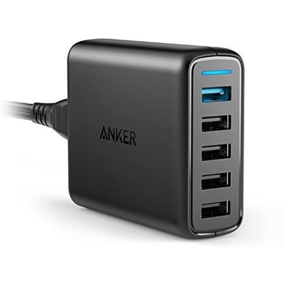 Зарядное устройство ANKER USB Wall Charger PowerPort 5 51.5W 5xUSB Quick Charge 3.0 Black (A2055G11)