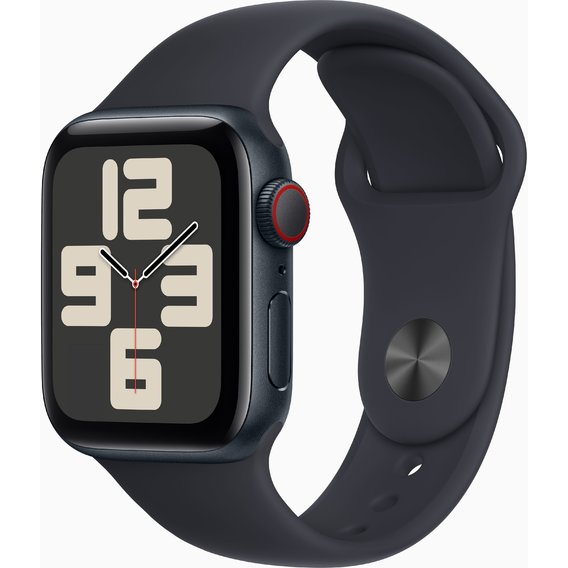 Apple Watch SE 2 2023 40mm GPS+LTE Midnight Aluminum Case with Midnight Sport Band - M/L (MRG93)