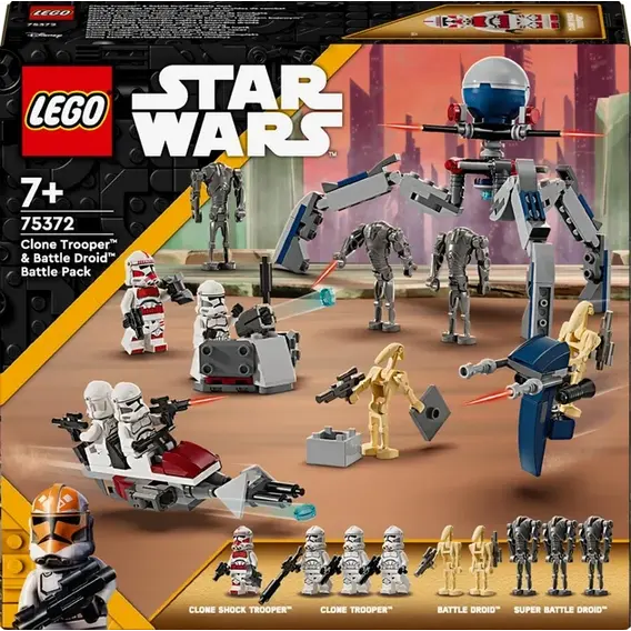 Конструктор LEGO Star Wars Клоны-пехотинцы и Боевой дроид. Боевой набор 215 деталей (75372)