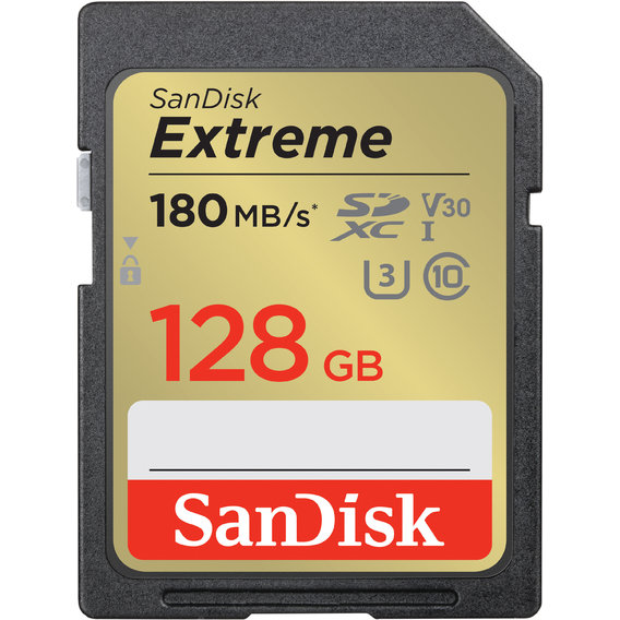 Карта памяти SanDisk 128GB SDXC Class 10 UHS-I U3 V30 Extreme (SDSDXVA-128G-GNCIN)