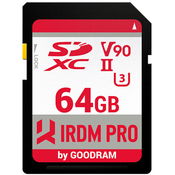 Карта памяти GOODRAM 64GB IRDM PRO SDXC V90 UHS-II U3 (IRP-S9B0-0640R11)