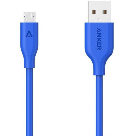 Кабель ANKER USB Cable to microUSB Powerline V3 1.8m Blue (A8133H31)
