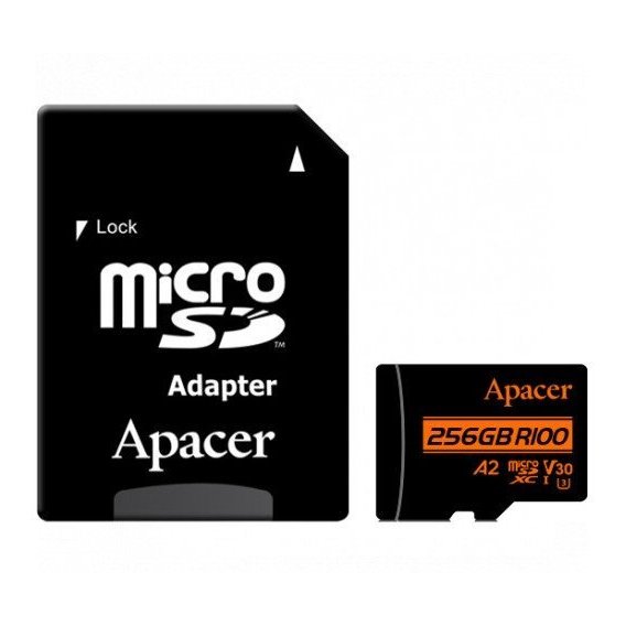 Карта памяти Apacer 256GB microSDXC Class 10 UHS-I U3 + adapter (AP256GMCSX10U8-R)