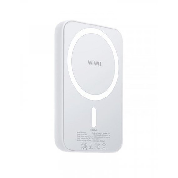 Внешний аккумулятор WIWU Power Bank 5000mAh MagSafe Wireless Charger 15W White (SC5000A)
