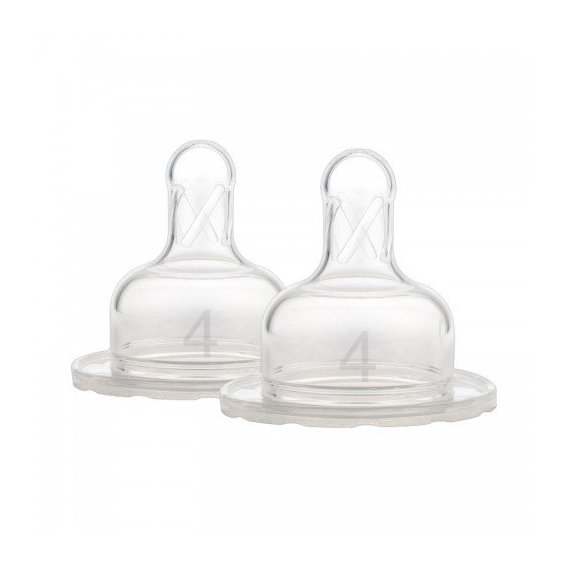 Соска 4-го уровня для бутылочки с широким горлышком, силикон, 9+ месяцев, 2 шт. (363-INTL)
