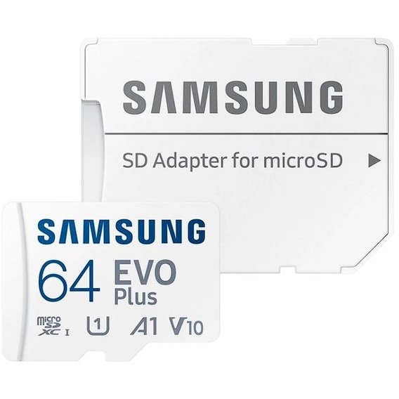 Карта памяти Samsung 64GB microSDXC Class 10 UHS-I U1 V10 A1 Evo Plus + adapter (MB-MC64KA/EU)