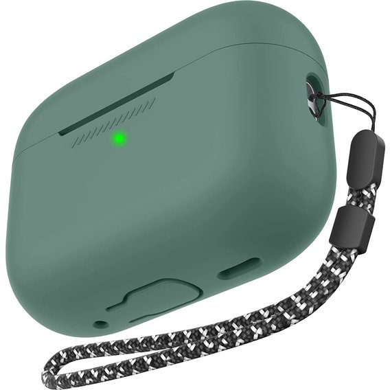 Чехол для наушников AhaStyle Silicone Case with strap Midnight Green (X003E46FGX) for Apple AirPods Pro 2