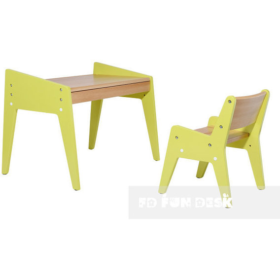 Комплект детской деревянной мебели парта и стульчик FunDesk Omino Green
