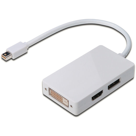 Адаптер Digitus Adapter Mini DisplayPort to Mini DisplayPort+DVI+HDMI White (AK-340509-002-W)