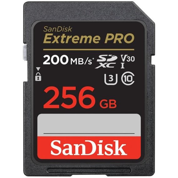Карта памяти SanDisk 256GB SDXC UHS-I U3 V30 Extreme Pro (SDSDXXD-256G-GN4IN)