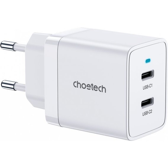Зарядное устройство Choetech Wall Charger 2хUSB-C 40W White (Q5006)