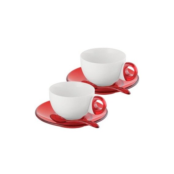 Набор чашек для капучино Guzzini Art & Cafe 22400165 красные (на 2 перс)