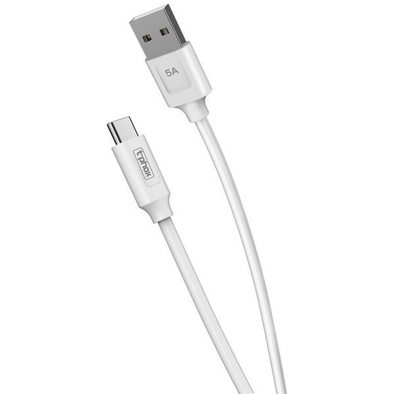 Кабель T-PHOX USB Cable to USB-C SuperCharge 5A 1m White (T-C824 White)