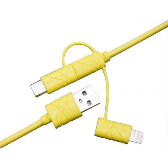 Кабель XOKO USB Cable to Lightning/microUSB/USB-C 1.2m Yellow (SC-310-YL)