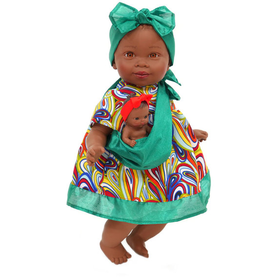 Кукла NinesdOnil MARIA с малышом в зеленой одежде (6323)