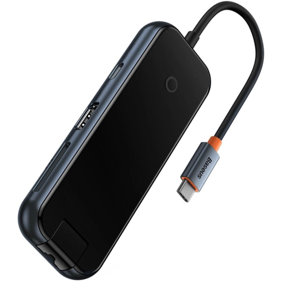 Адаптер Baseus Adapter AcmeJoy USB-C to HDMI+2xUSB3.0+USB2.0+USB-C+RJ45+SD Black (WKJZ010613)