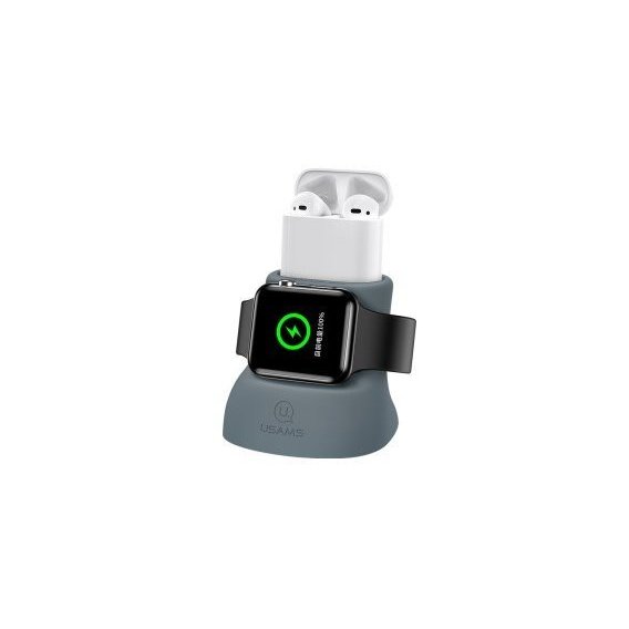 Держатель и док-станция Usams ZJ051 Dock Stand Grey (ZJ51ZJ02) for Apple Watch and Apple AirPods