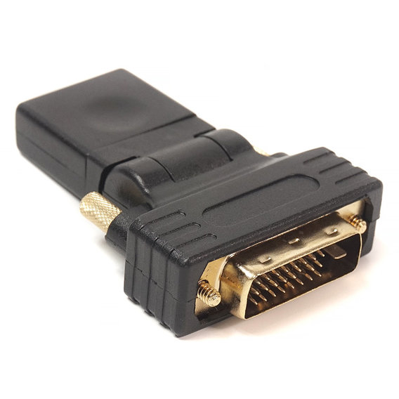 Кабель и переходник PowerPlant HDMI AF - DVI (24+1) AM, 360 градусов (KD00AS1301)