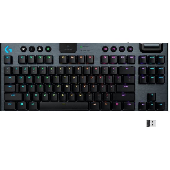 Клавиатура Logitech G915 Gaming TKL Tenkeyless LIGHTSPEED RGB GL CLICKY Black (920-009537)