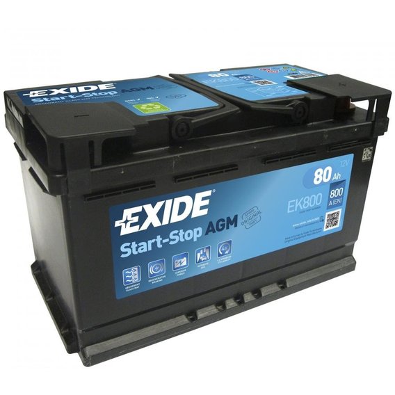 Автомобильный аккумулятор EXIDE 6СТ-80 АзЕ START-STOP AGM EK800