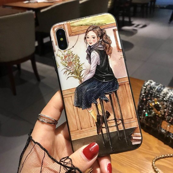 Аксессуар для iPhone Fashion YCT Picture TPU Girl with a Bouquet for iPhone X/iPhone Xs