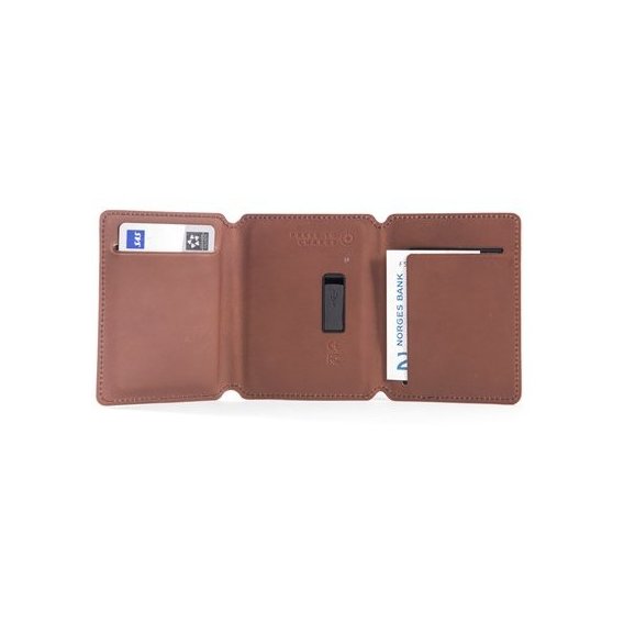 Внешний аккумулятор SEYVR Power Bank 1400mAh and  Genuine Leather  Wallet Brown for iPhone