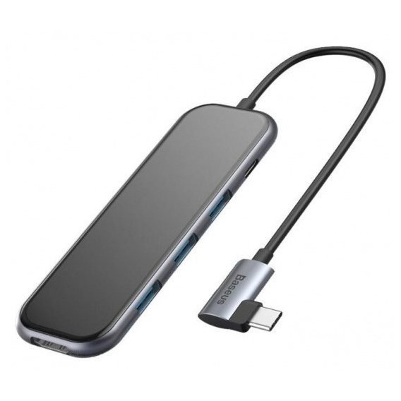 Адаптер Baseus Adapter USB-C to 3xUSB3.0+HDMI+USB-C Deep Gray (CAHUB-BZ0G)