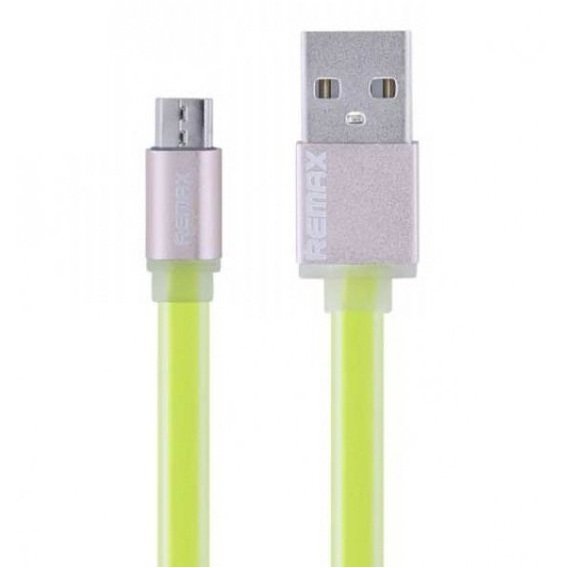 Кабель Remax USB Cable to microUSB Quick Charge 1m Metal Green