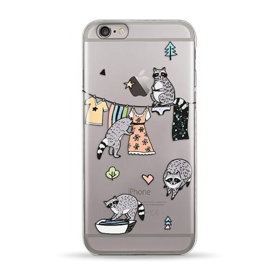 Аксессуар для iPhone Pump Transperency Case Raccoon Family (PMTR6/6S-1/29) for iPhone 6/6S