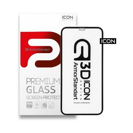 Аксессуар для iPhone ArmorStandart Tempered Glass 3D Icon Black for iPhone 11 | XR (ARM55979-GI3D-BK)