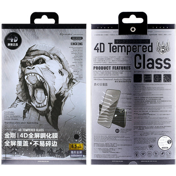 Аксессуар для iPhone WK Tempered Glass Kingkong 4D Curved Black (WTP-010) for iPhone 12 mini