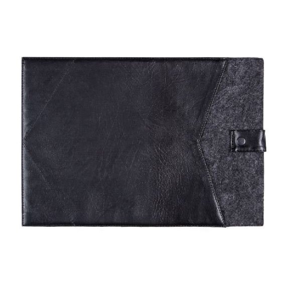 Gmakin Cover Envelope Leather Felt Black with Snap (GM08) for MacBook 13-14"