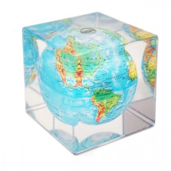 Гиро-глобус Solar Globe Mova Физическая карта Мира куб 13 см (MC-5-RBE)