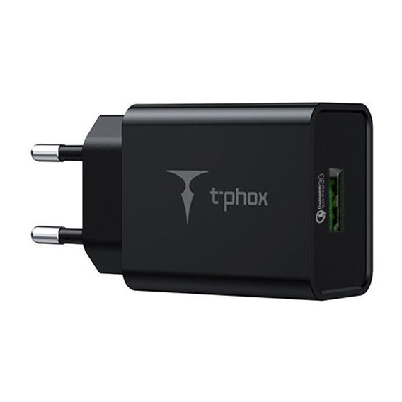 Зарядное устройство T-PHOX Wall Charger USB QC3.0 18W Black