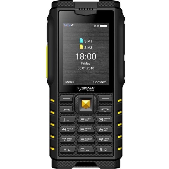 Мобильный телефон Sigma mobile X-treme DZ68 Black-Yellow (UA UCRF)