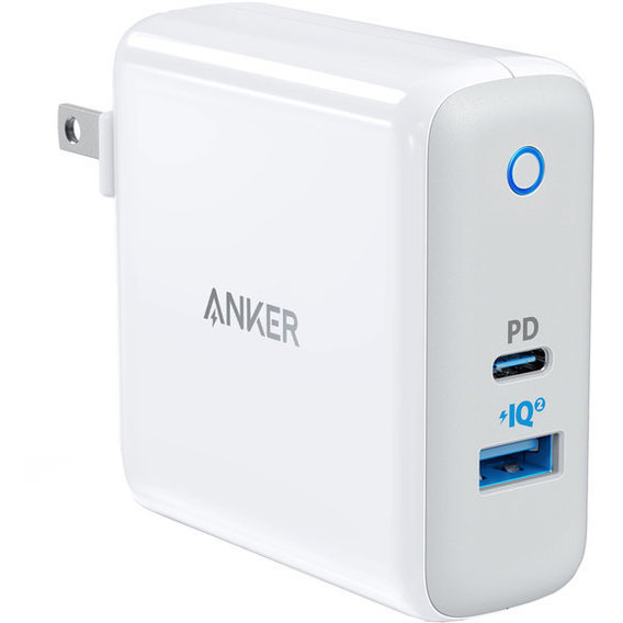 Зарядное устройство ANKER USB Wall Charger PowerPort 2 PD 1xUSB-C/1xUSB Power IQ 2.0 White (A2321L21)